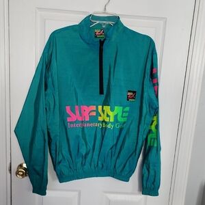 Vintage Surf Style Pullover Windbreaker Jacket